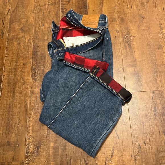 Levi's 511 Men's Plaid Slim Fit Denim Performance Jeans Plaid Lining 31W 32L - Picture 14 of 16